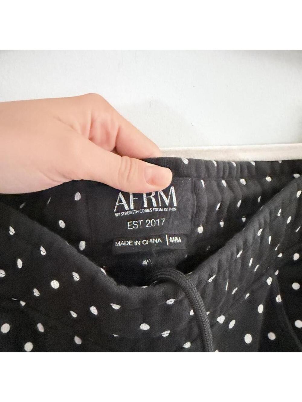AFRM Cotton Ryan Barrel Sweat Pants in Black Polka Dot - Picture 3 of 4